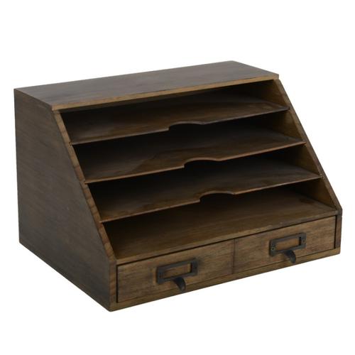德胜木制品办公桌面收纳盒办公用品文件置物架木质储物盒厂家定制